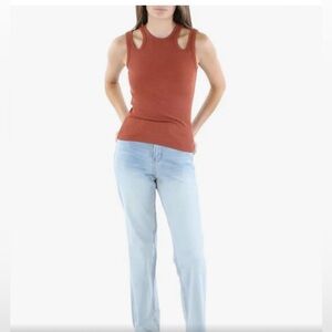 LNA clothing Womens large corsette cutout tank